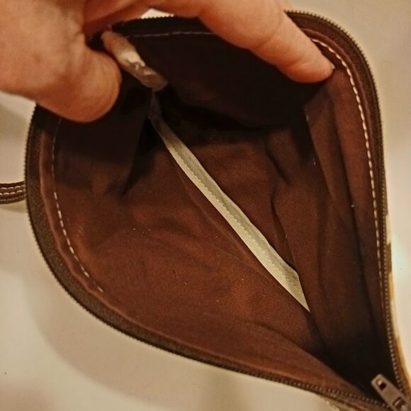 New Western theme Faux leather Clutch Wristlet Mustard Brown wallet envelope bag - Picture 7 of 7